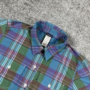 Patagonia Overcast Shirt Womens Size 6 UPF Wicking Lightweight Plaid Colorful